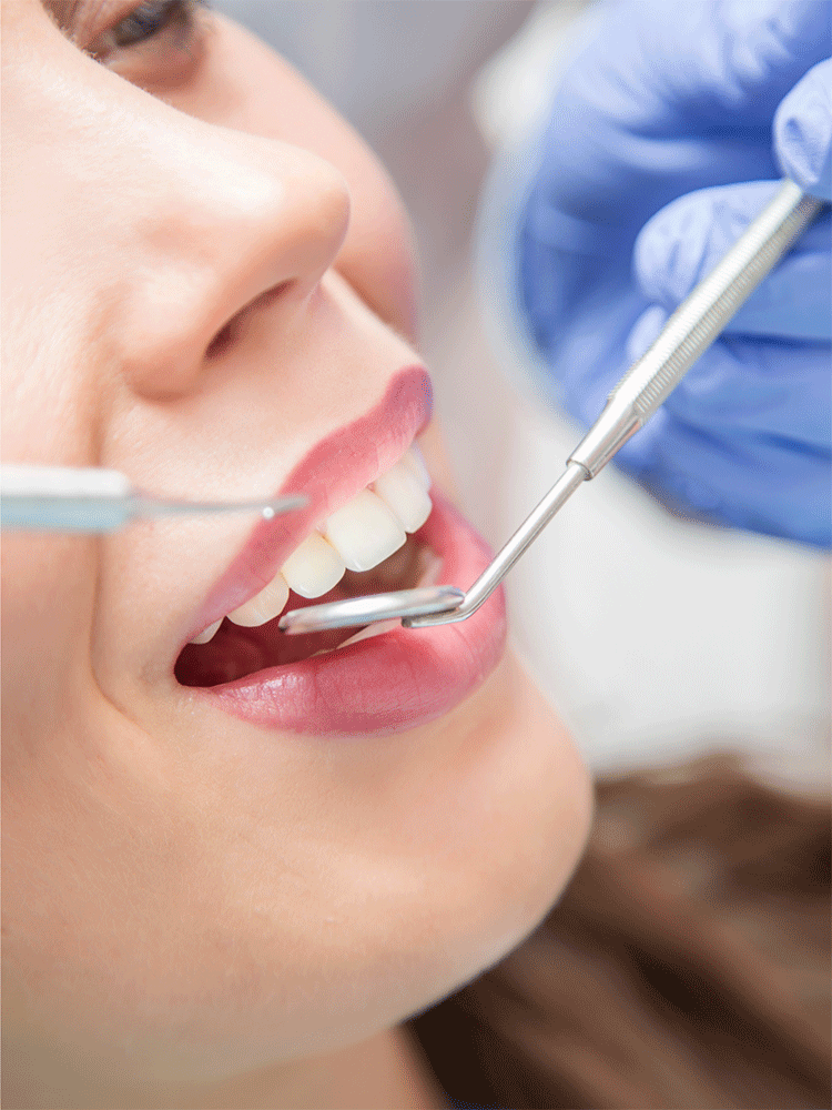 Patient getting a routine cleaning.